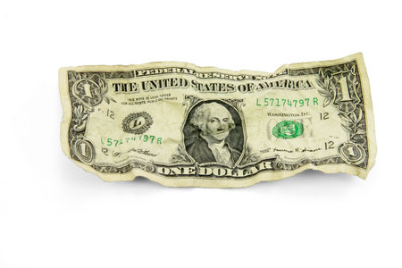 old usa dollar with white background
