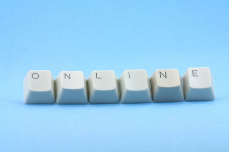 letter keys close up, concept of online