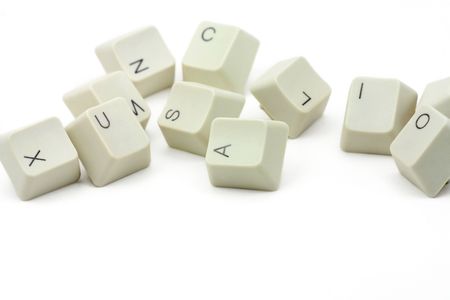 computer keys with white backgroundの写真素材