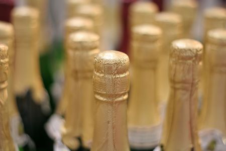 Champagne bottle close upの写真素材