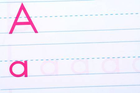 child handwriting practice bookの写真素材