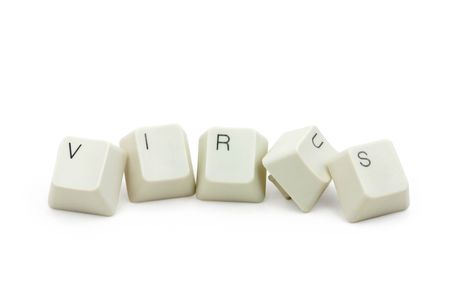 letter keys close up, concept of computer virusの写真素材