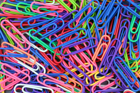 colorful paper clip for backgroundの写真素材
