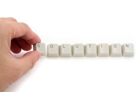 letter keys close up, concept of solutionの写真素材