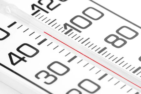 white thermometer close up, weather conceptの写真素材