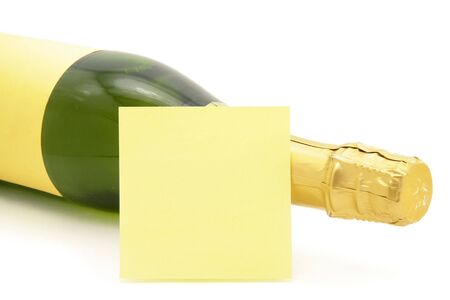 champagne bottle with white background close up shotの写真素材