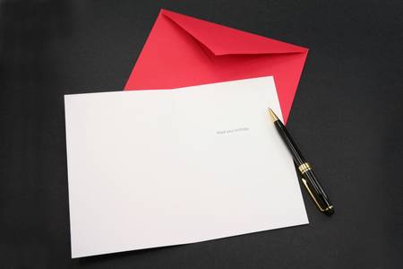 greeting card and red envelope, communication conceptの写真素材