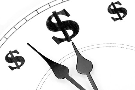clock and dollar sign, concept of time is money