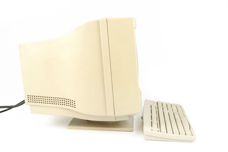 isolated old desktop computer