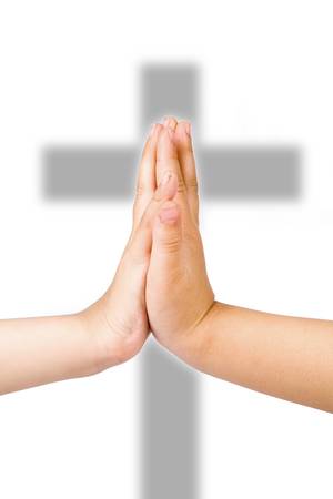 human hands with white backgroundの写真素材