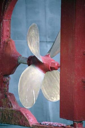 screw propeller in a dry dockの写真素材