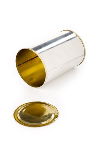 a tin with white backgroundの写真素材