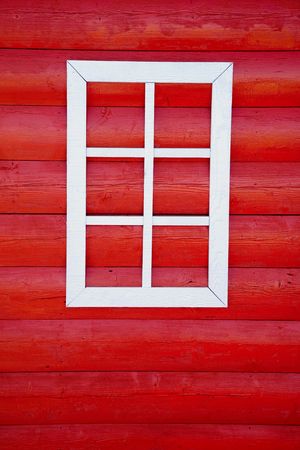 wood wall and white windowの写真素材