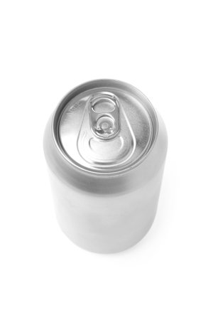 blank soda can with white background