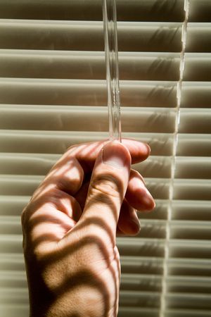 opening Shutter, close up shotの写真素材