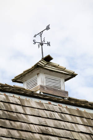 Weather Vane at roof topの写真素材