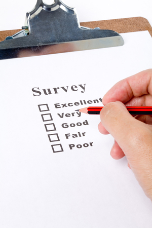 questionnaire and pencil, business conceptの写真素材