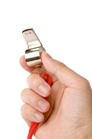 isolated metal Whistle, sport conceptの写真素材