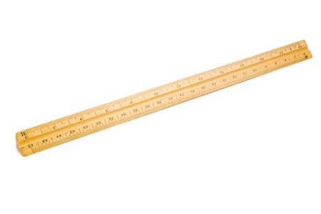 wooden ruler with white background