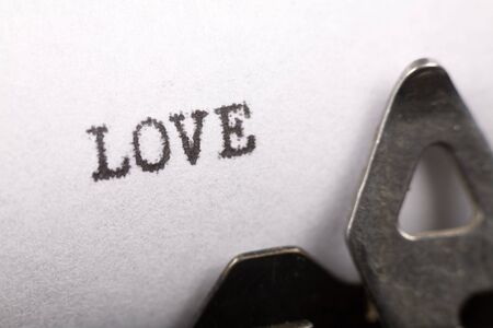 Typewriter close up shot, Concept of loveの写真素材