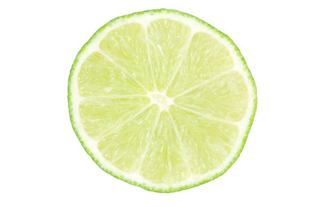 green Lime Slice with white background