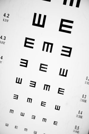 Eye Exam Chart close up shotの写真素材