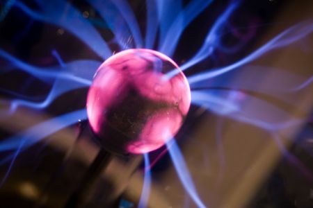 Spooky blue Lightning for backgroundの写真素材