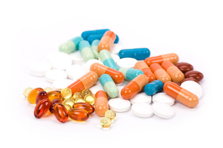  Medicine pills close up shot for background
