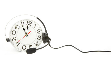 clock and telephone, around the clock supporting 