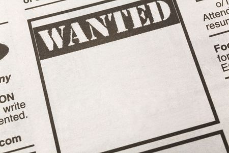 newspaper Wanted ad, Employment concept