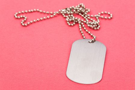 Identity tag with chain close up shotの写真素材