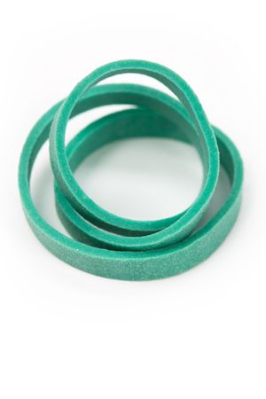 Rubber Band with white backgroundの写真素材