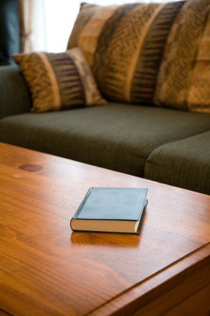 book and coffee table close up shot