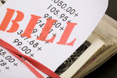 bills and dollars Close up shot, financial conceptの写真素材