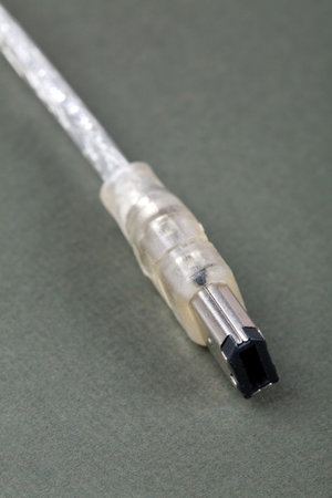 Transparent Computer Firewire cable close up shot の写真素材
