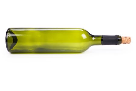 wine bottle with white backgroundの写真素材