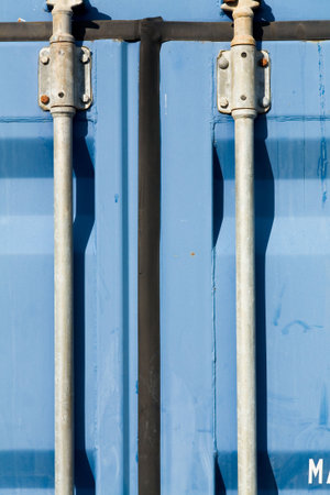 blue container close up shot