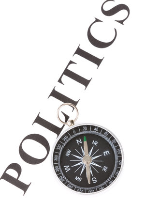 headline politics and Compass, concept of politics decision