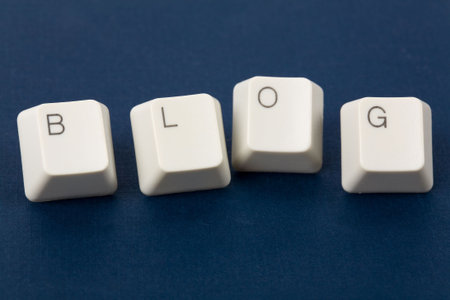 Blog and computer keyboard, internet Diary conceptの写真素材