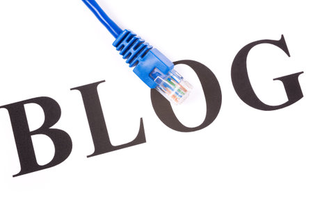 Blog and network cable, internet Diary concept