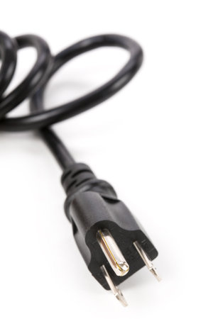 Black Power Cord Plug close up shot