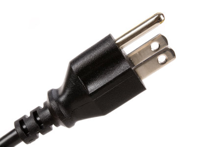 Black Power Cord Plug close up shot