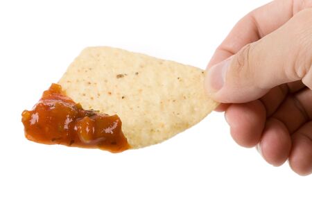 Tortilla Chip close up shotの写真素材