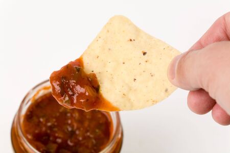 Tortilla Chip close up shotの写真素材