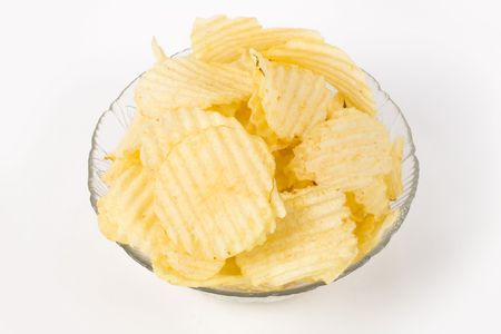 Potato Chips close up shotの写真素材