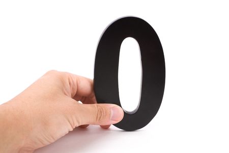 number 0 with white backgroundの写真素材