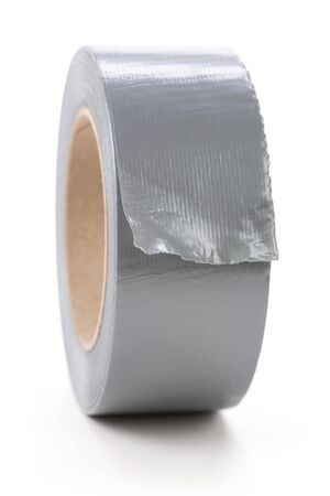 a roll of Grey Duct Tape with white backgroundの写真素材