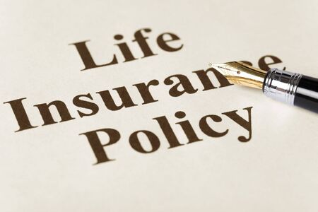 Document of Life Insurance Policy for backgroundの写真素材