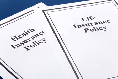 Document of Life and Health Insurance Policy for backgroundの写真素材