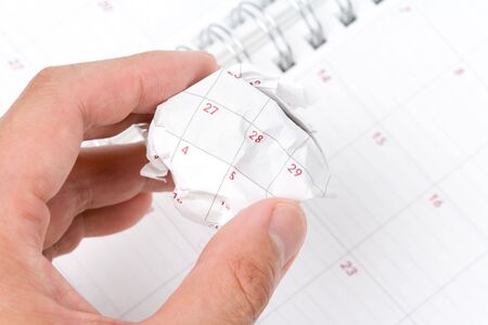 Calendar paper ball, concept of time planning, Wasting Time, Unorganizedの写真素材